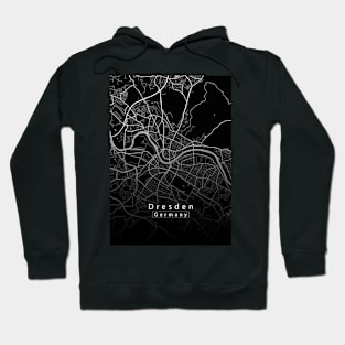 Dresden Germany City Map dark Hoodie